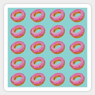 Watercolor donuts pattern - pink and blue background Magnet